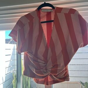 Striped Orange Anthropologie Top